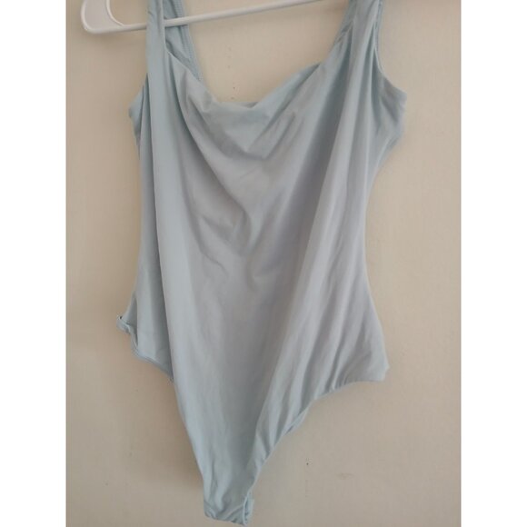 Skims Womens S Blue Cowl Neck Bodysuit Leotard Tank Shapewear Y2K 90s Revival - Picture 2 of 6